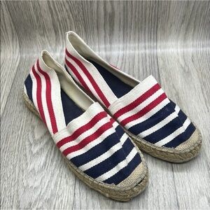 Vidorreta Striped Espadrilles in Red, Navy, and White